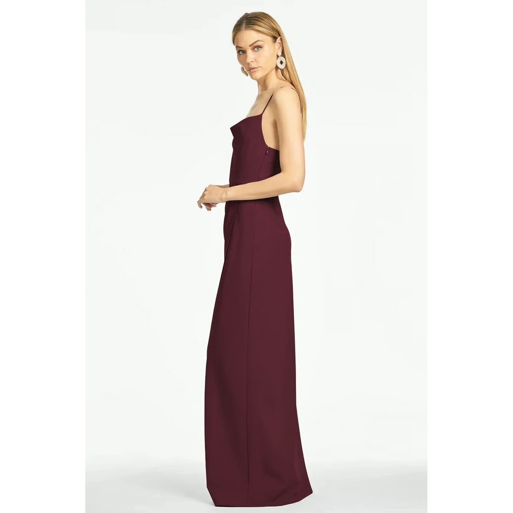 Sachin & Babi Paulina Gown Size 14 Deep Wine Formal Cowl Neck Crepe Dress NWT - Picture 3 of 11